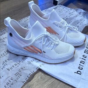 Bernie Mev White Sneakers with Orange Details